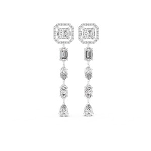 Pendientes colgantes de moissanita con corte princesa de 2.81 TCW, plata de ley 925, joyería fina para novias, pendientes colgantes para mujer, venta al por mayor - Product Image 5