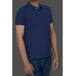 Men's Black Short Sleeve Polo <b>Shirt</b> 100% Cotton Knitted Solid Casual Style Regular Fit - Product Image 6
