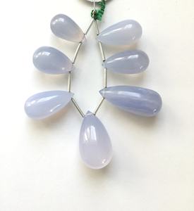 หินแคลเซโดนีธรรมชาติทรงหยดน้ำ 7 ชิ้น สำหรับทำเครื่องประดับอัญมณี - Product Image 2