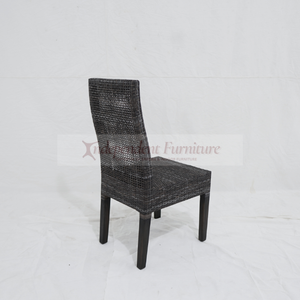 Silla de comedor tejida de ratán negro Sangrilla al por mayor, patas de madera maciza de mango, muebles de mimbre para interiores para el hogar y restaurantes - Product Image 4