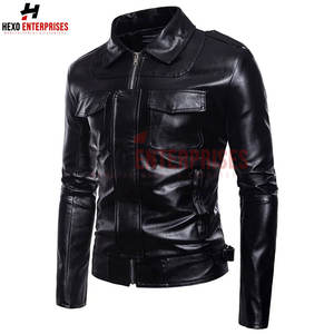 ผู้ผลิตแจ็คเก็ตหนังขายส่งของปากีสถาน แจ็คเก็ตหนังลําลองสําหรับผู้ชาย แจ็คเก็ตหนังออกแบบ Oem รถมอเตอร์ไซด์ใหม่ - Product Image 3