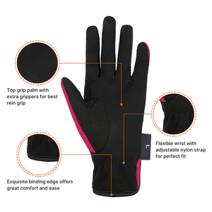Guantes de Equitación para Hombre, Diseño Personalizado, Color y Talla a Medida, Pantalla Táctil, Guantes Ecuestres de Algodón/Poliéster/Spandex Antideslizantes de Alta Calidad - Product Image 4