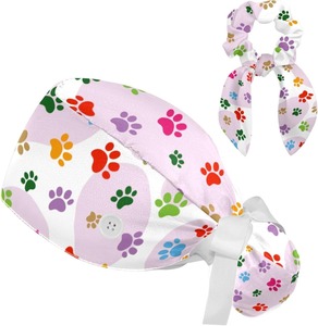 OEM de alta calidad con estampado floral personalizado gorra unisex con cordón a granel cantidad al por mayor precio médico profesional gorras de fregado - Product Image 2