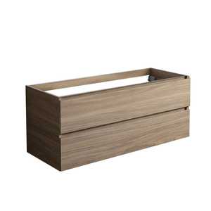 Base à 2 tiroirs en chêne naturel Vieste 120 cm pour ensembles de salle de bain - Product Image 1