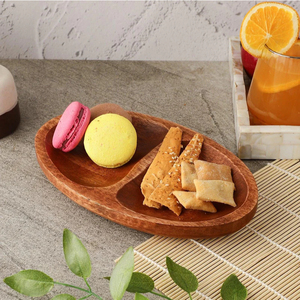 Plateau de grésillement élégant en forme de feuille idéal pour servir des biscuits, des bonbons, des desserts et des collations en Inde - Product Image 5