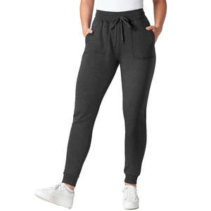 <b>Women's</b> Winter Fleece Jogger Sweatpants Pockets 100% Cotton Knitted Quick Dry <b>Elastic</b> Waist Casual Comfortable Trousers OEM - Product Image 5