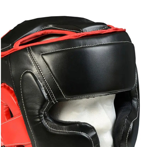 อุปกรณ์ป้องกันศีรษะสำหรับต่อยมวยสีดำแดงมีโลโก้ออกแบบได้ตามต้องการ - Product Image 4