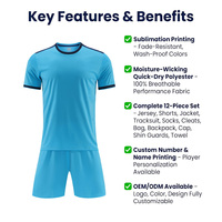 Maillot de football en mesh personnalisé par sublimation en polyester avec logo, nom et numéro de l'équipe, maillot de foot OEM en gros