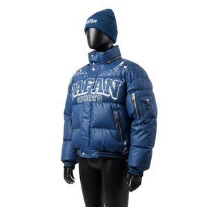 Chaqueta Acolchada de Invierno para Mujer, Tela de Poliéster Premium, Paneles Acolchados Azules, Logotipo Personalizado con Impresión en Pantalla - Product Image 4