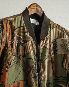 Blouson Bomber d'Hiver en Satin Sublimé Jungle Cameo, Imperméable et Coupe-Vent, Prix de Gros Raisonnables, Coupe Classique, Bordures Assorties - Product Image 2