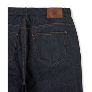 Pantalon droit taille haute semi-ample en denim brut avec tissu en toile INDIGO West Grand <span class=keywords><strong>Boulevard</strong></span> - Product Image 4