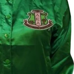 Green Satin <b>Jacket</b> Women Varsity Style Bomber <b>Jacket</b> Fashion Casual Outerwear Button Front Streetwear Apparel Stylish Wholesale - Product Image 2