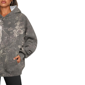 Nouveau sweat à capuche unisexe surdimensionné en molleton épais, imprimé camouflage Real Tree vieilli et brodé, idéal pour l'hiver - Product Image 3