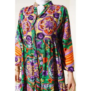 Vestido estampado con botones delanteros Esmeralda - Product Image 4
