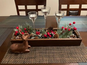 Plateau de service rectangulaire en bois fait main sur mesure avec motif floral, poignées en métal écologiques pour la cuisine et l'extérieur - Product Image 6