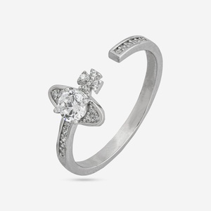 Romantic 92.5 <b>Silver</b> Rose Gold & Rhodium Plated Eternity Number <b>Ring</b> <b>Emerald</b> Cut Diamond Gift for Her - Product Image 6