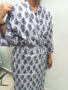 Indian hand block cotton long wear bath robe <b>kimono</b> <b>woman</b> and man stylish beach cover up <b>kimono</b> floral printed printed <b>kimono</b> on - Product Image 4