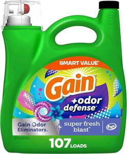 Gain + Odor Defense 184 Fl oz Liquid Laundry Detergent HE Compatible Super Fresh Blast <b>Scent</b> 128 Loads - Product Image 3