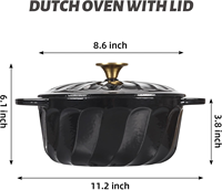 Ensemble de cuisine écologique en fonte émaillée de haute qualité, comprenant une cocotte en fer en forme de citrouille avec couvercle en acier inoxydable