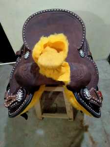 Venta al por mayor de cuero genuino Western Barrel Racing Horse Saddle | Equipo ecuestre de equitación Premium hecho en La India para caballos - Product Image 3