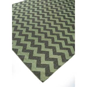 Tapis en laine tissée plate vert grande taille Indusbar DWRM-151, motif chevron rayé, pour la maison, le couloir, la chambre à coucher - Tapis de chambre en jute - Product Image 2