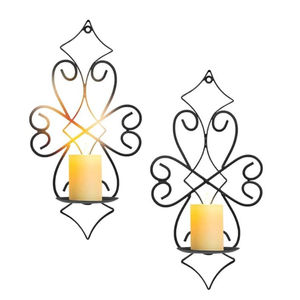 Portavelas de luz de té de cristal de hierro con diseño de hoja clásica, decoración del hogar de la más alta calidad para Navidad, vela de luz de té de montaje en pared - Product Image 5