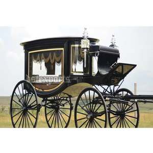 Carruaje de caballos funerario negro real Carruaje funerario tirado por caballos para la venta Fabricante de carruajes funerarios de caballos - Product Image 1