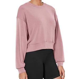 Sweat-shirt en coton à col rond décontracté vintage d'hiver en gros pour femmes, couleurs personnalisées de haute qualité, manches longues, sport, pas cher - Product Image 6