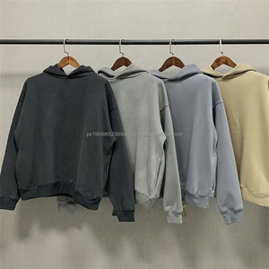 Sudadera con Capucha Extra Grande de Corte Cuadrado, Sin Cordones, Color Gris Oscuro, con Logotipo Personalizado, 100% Algodón, 500 g/m², Felpa Francesa, Lavado Ácido - Product Image 6