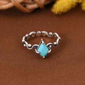 Anillo de Plata de Ley con Zirconia Engastada, Joyería Boho de Lujo Hecha a Mano, Gema del Suroeste, Regalo de Boda para Ella - Product Image 1