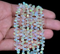 Perles Opale Ethiopienne Lisse Multi Fire 4-6mm Perles Opale de Feu Welo pour la Fabrication de Bijoux Collier par un Fabricant en Gros