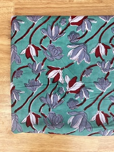 Comfortable Knitted Cotton Sanganeri Floral Block Printed Fabric Handmade Soft Fabric for Woman Clothing Wholesale - Product Image 3