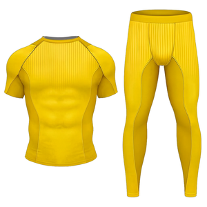Ensemble de t-shirt et de leggings de compression haute performance – Vêtements de sport respirants, à séchage rapide, offrant un soutien musculaire pour la salle de sport, le yoga, le cyclisme et l'entraînement en plein air - Product Image 1