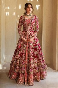 2024 Wedding Silk Net <b>Jacket</b> Heavy Stylish Embellished Crystal Glass Beads Dabka Work Beautiful <b>Bridal</b> Floor-Length Cotton Dress - Product Image 3