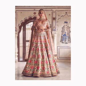 Vestidos de encaje de red de Boda nupcial de lujo tela lentejuelas cuentas borla dispositivo indio paquistaní ropa Pakistán para Lehenga Choli - Product Image 3