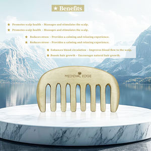 Meilleure qualité ayurvédique Kansa Matt Comb Le plus grand masseur de cuir chevelu du fabricant équilibre la santé du cuir chevelu et renforce les cheveux - Product Image 3