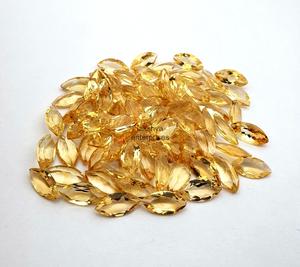 5x10mm naturel Citrine Marquise coupe pierres précieuses en vrac perles pour la fabrication de bijoux pierre Citrine de haute qualité calibré prix usine - Product Image 5