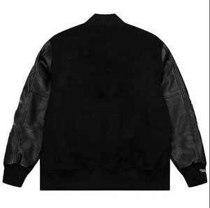 Veste universitaire d'hiver élégante taille XL pour hommes Logo côtelé personnalisé imprimé tissu polaire durable nouveau design veste de baseball décontractée - Product Image 2