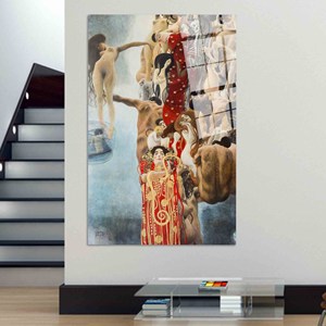 Hygieia Gustav Klimt Art Nouveau Printed Canvas Artwork Decor,TEMPERED GLASS ART - Product Image 1