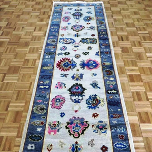 Alfombras de corredor turcas vintage altas azules hechas a mano tamaños personalizados (5x8 8x10) para sala de estar pasillo para niños-pedido mínimo 1 pieza de algodón - Product Image 1