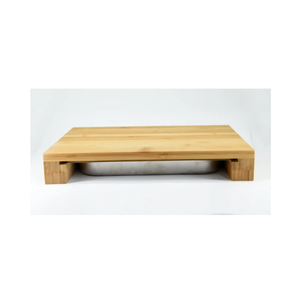 Prix usine personnalisé cuisine Rectangle bois salade hacher Fruits planche à découper avec acier inoxydable amovible conteneurs plateau - Product Image 2