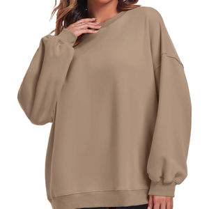 Sweat-shirt pour femme à col rond durable, épaules tombantes, couleurs marron pour femme, sweat-shirt d'hiver pour femme avec ODM OEM - Product Image 5