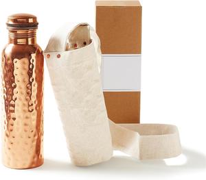 Le plus récent article antibactérien de cuivre de bouteille d'eau de cuivre martelé pour la santé consciente disponible pour le cadeau de retour meilleur prix - Product Image 4