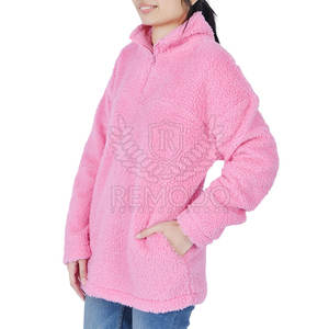 Suéter Informal de Mujer, Tejido en Sherpa, con Cuello Alto y Logotipo Frontal, Manga Larga, para Invierno - Product Image 3