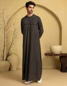 Thobe de Buena Calidad Estilo Dubái Qatar, Corte Tradicional, Varios Colores y Tallas, Tela Islámica para Hombre, Eid Al-Fitr - Product Image 2