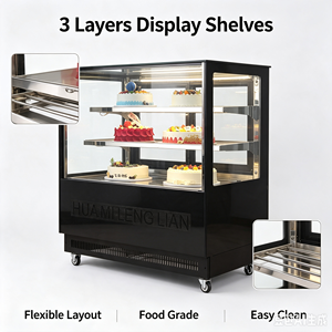 ตู้โชว์เค้กสแตนเลสแบบมีชั้นวาง  ประตูคู่หน้า-หลัง สำหรับร้านกาแฟ - Product Image 4
