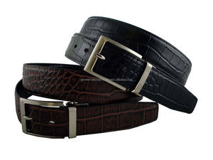 High Quality <b>Men's</b> Formal <b>Leather</b> <b>Belt</b> High Finish Black or Brown Genuine <b>Leather</b> with Adjustable Nickel Plated Buckle All Sizes - Product Image 2
