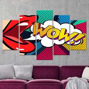 Décoration murale moderne et colorée : œuvre d'art sur toile imprimée, Pop Art, 5Pmix, toile enveloppée - Product Image 1