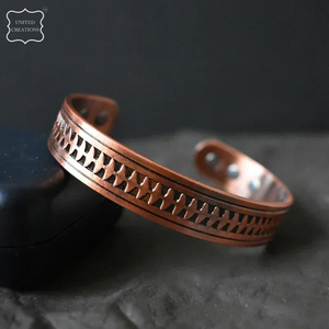 Pulsera de cobre 2025 para artritis magnética ajustable 99.99% cobre puro sólido magnético hombres pulsera hombres - Product Image 2
