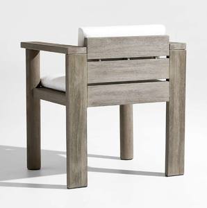 Ensemble de table à manger grise en teck, fabriqué en Indonésie - Product Image 3